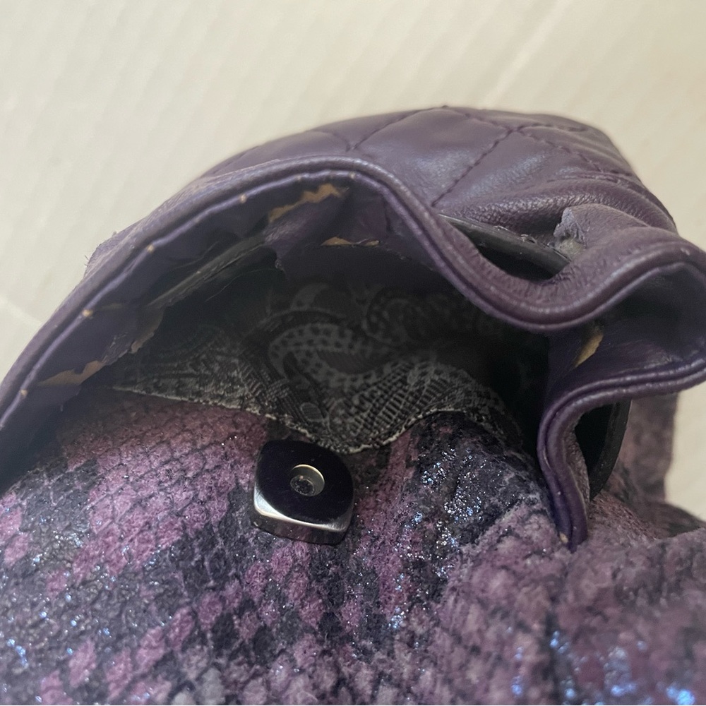 Original by SHARIF purple leather snake print bag - Picture 11 of 16